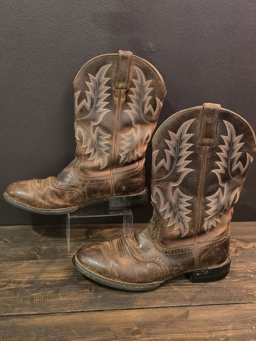 Ariat Heritage Stockman Boots Womens 9B Brown Leather Western Cowgirl 10001605